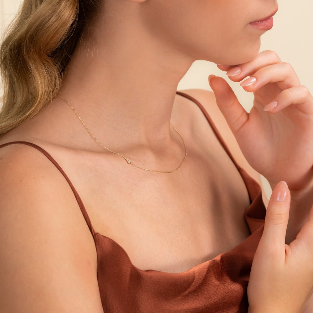 Side Initial Diamond Necklace