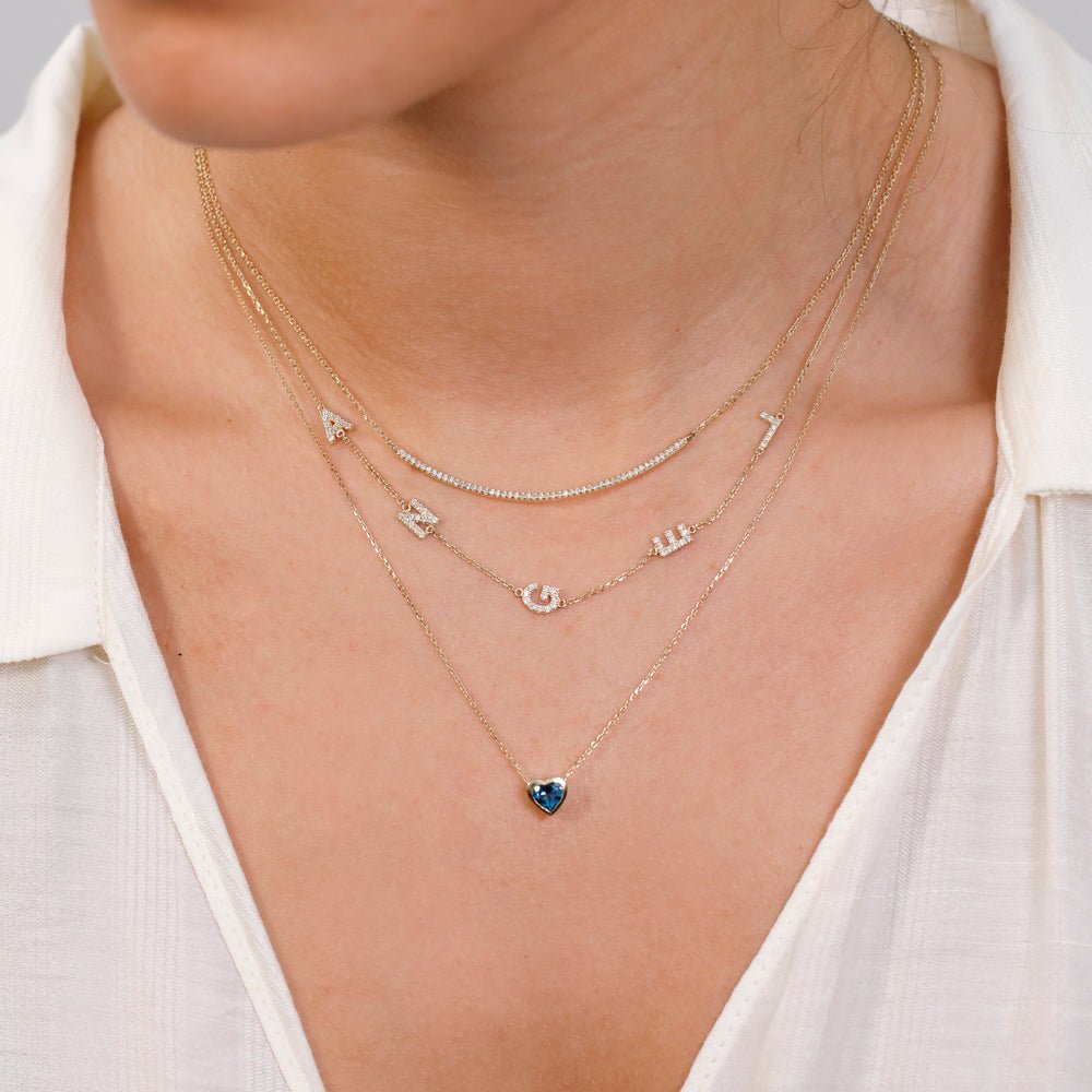 Sideway Name Diamond Necklace