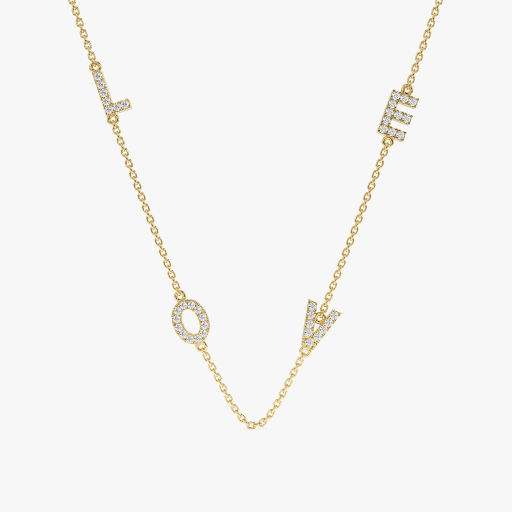 Sideways Love Natural Diamond Necklace