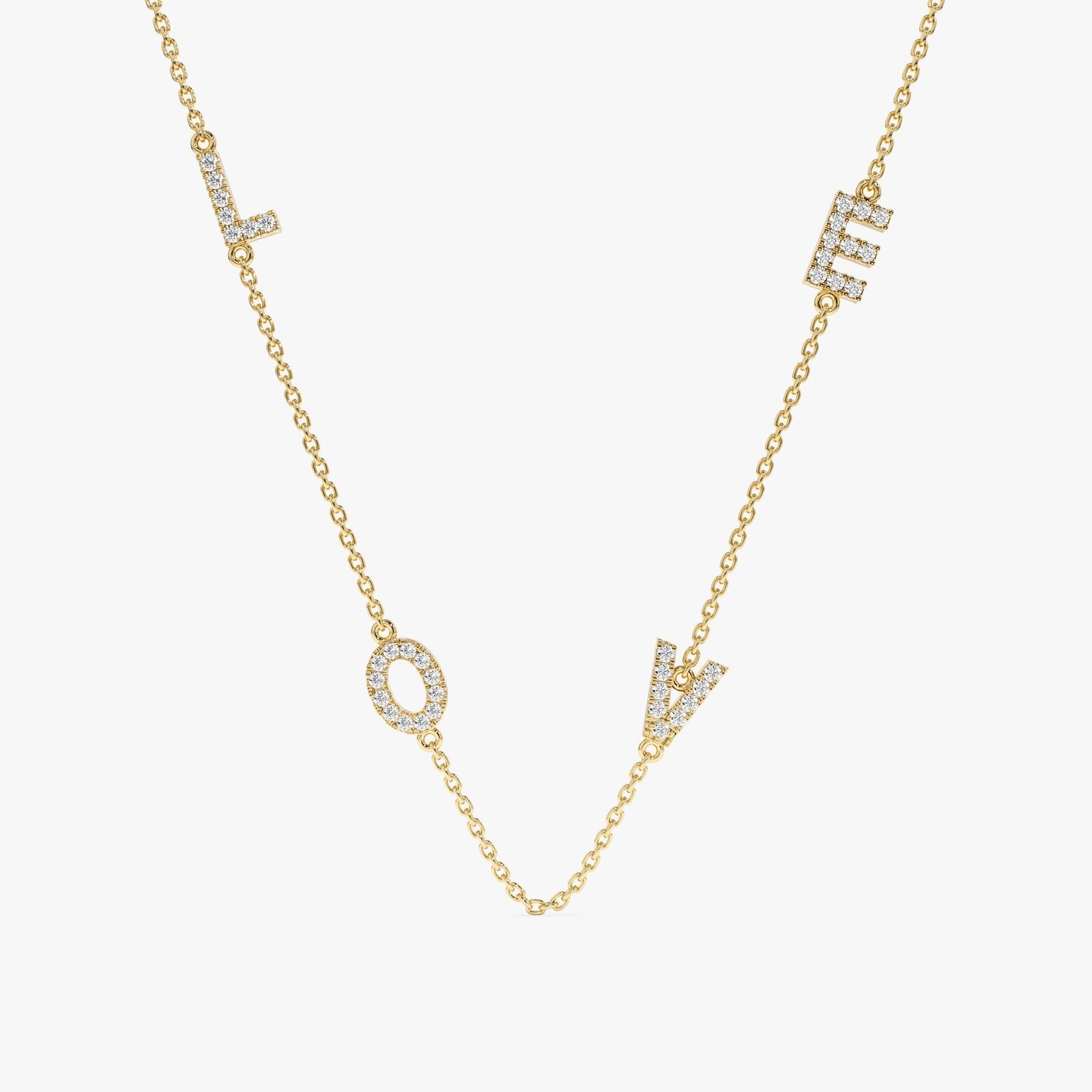 Sideways Love Natural Diamond Necklace