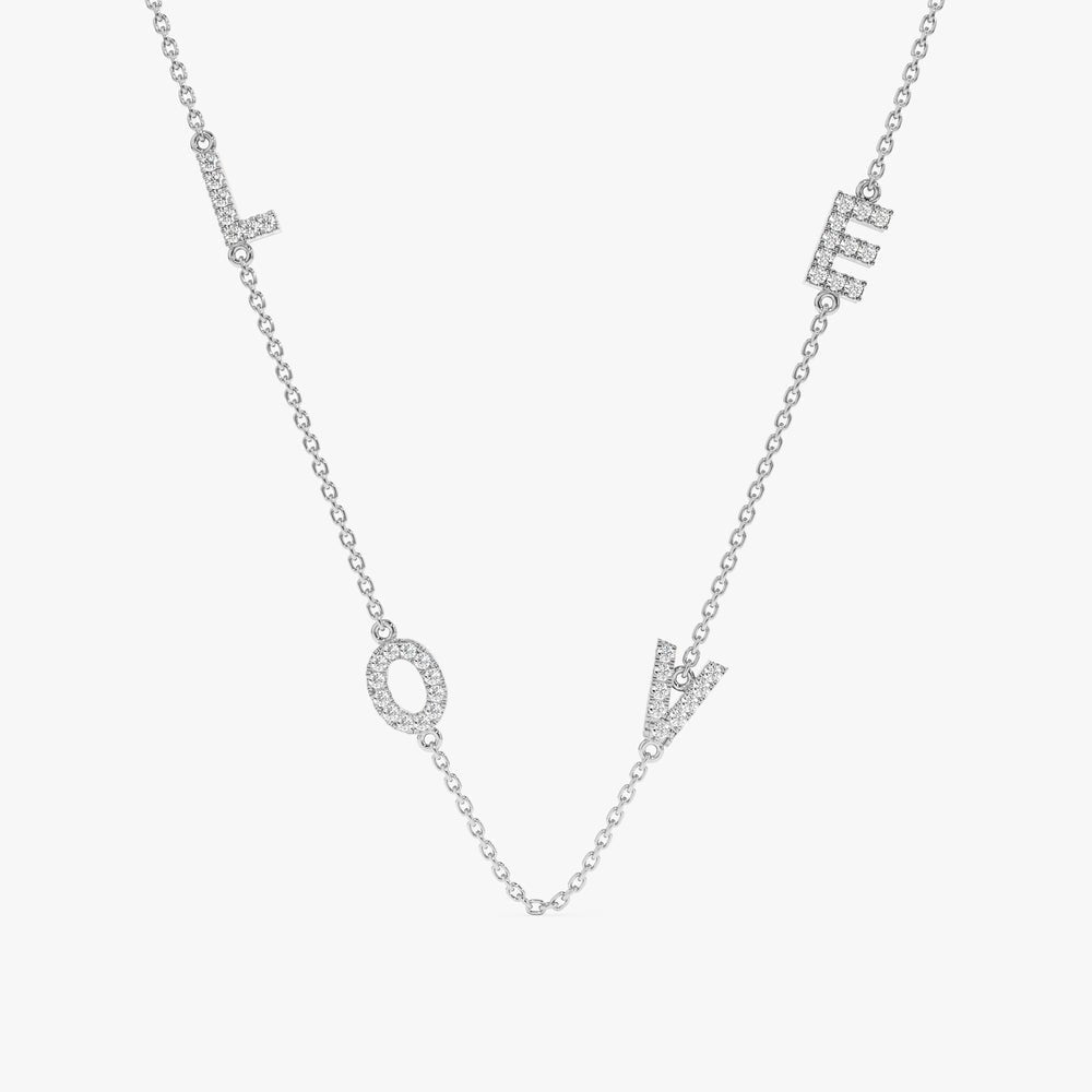 Sideways Love Natural Diamond Necklace
