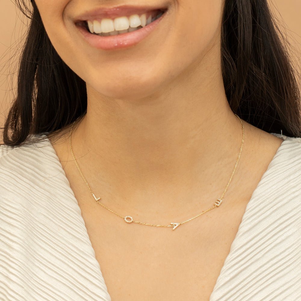 Sideways Love Natural Diamond Necklace