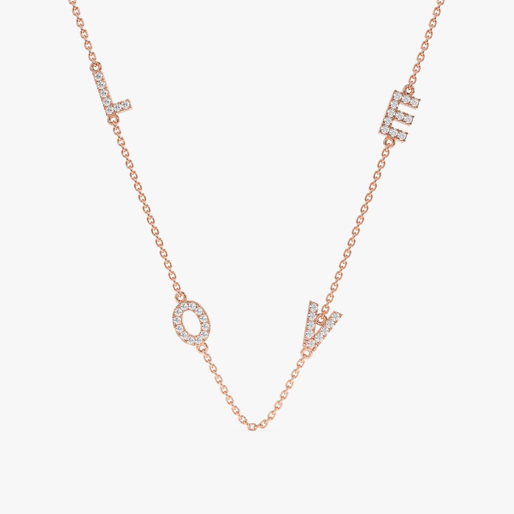 Sideways Love Natural Diamond Necklace