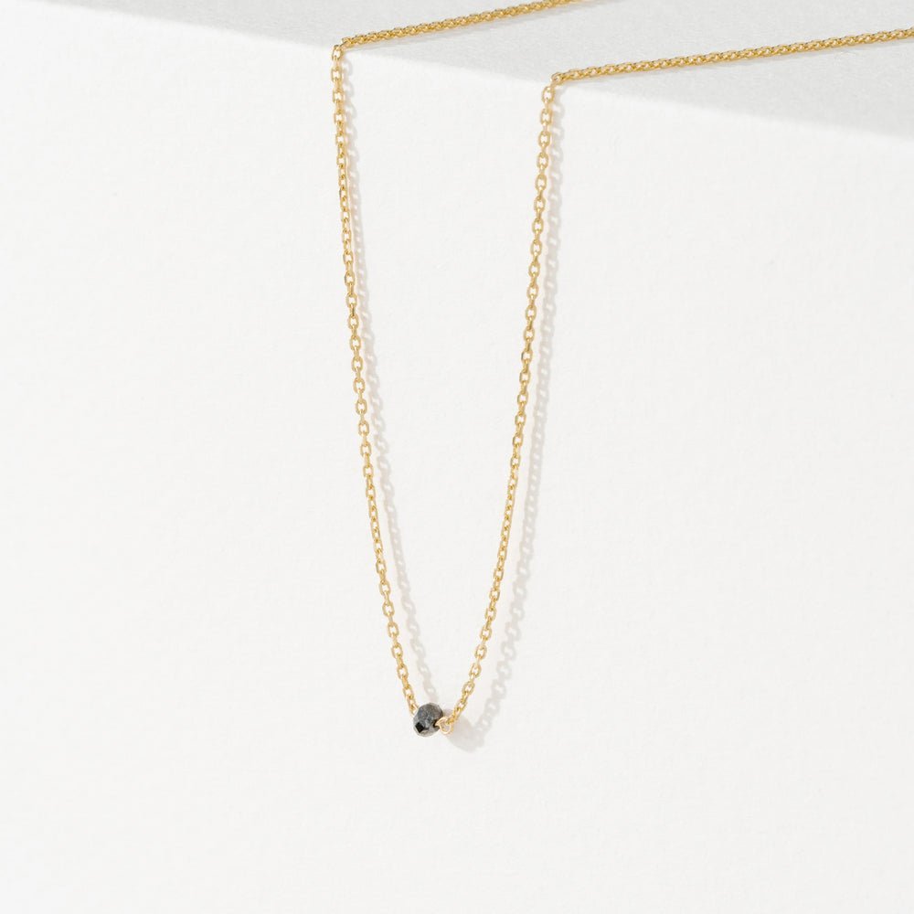 Single Black Diamond Necklace