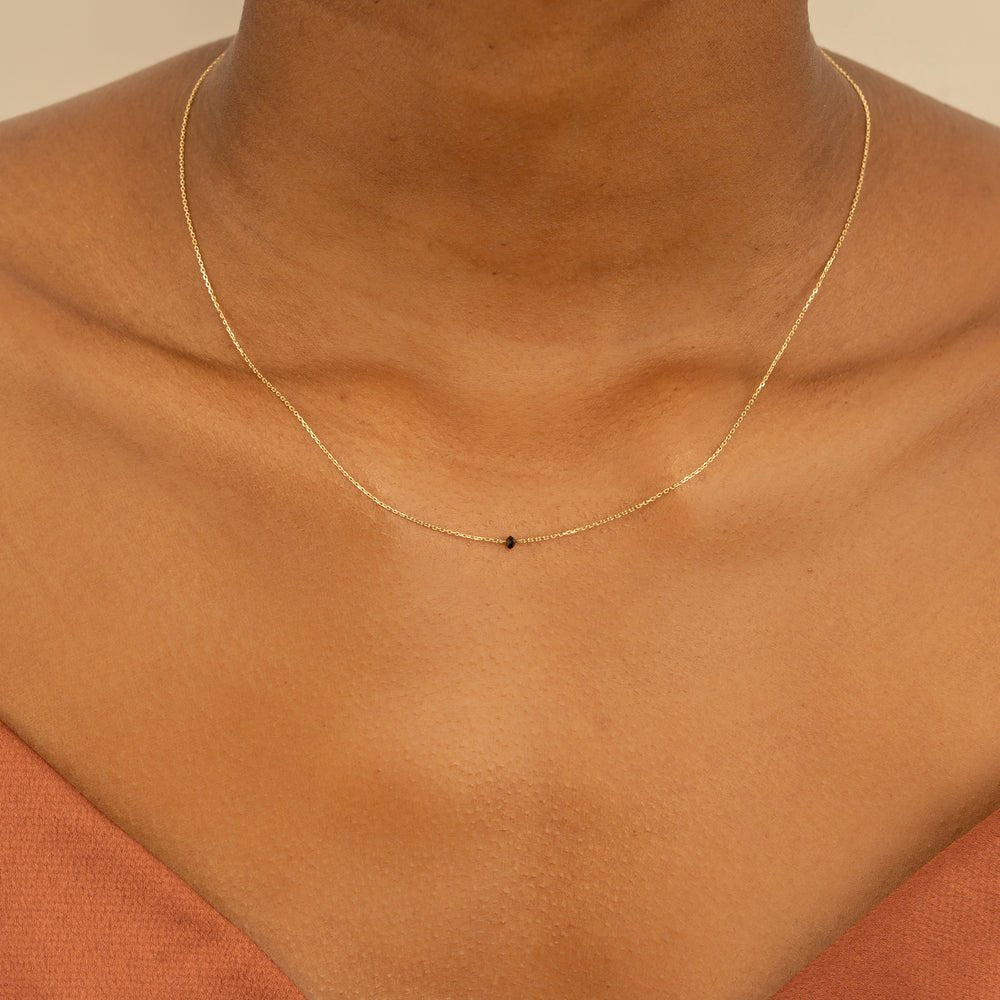 Single Black Diamond Necklace