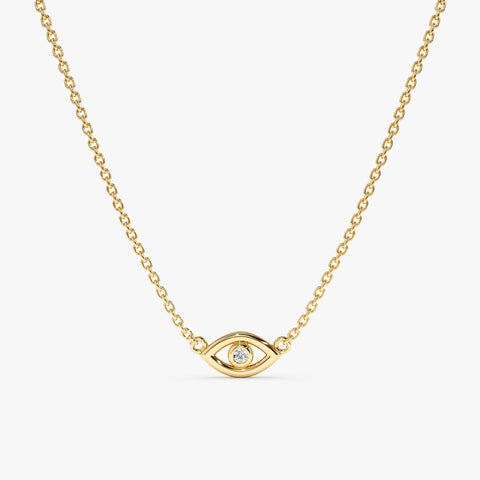 Single Natural Diamond Lucky Eye Necklace