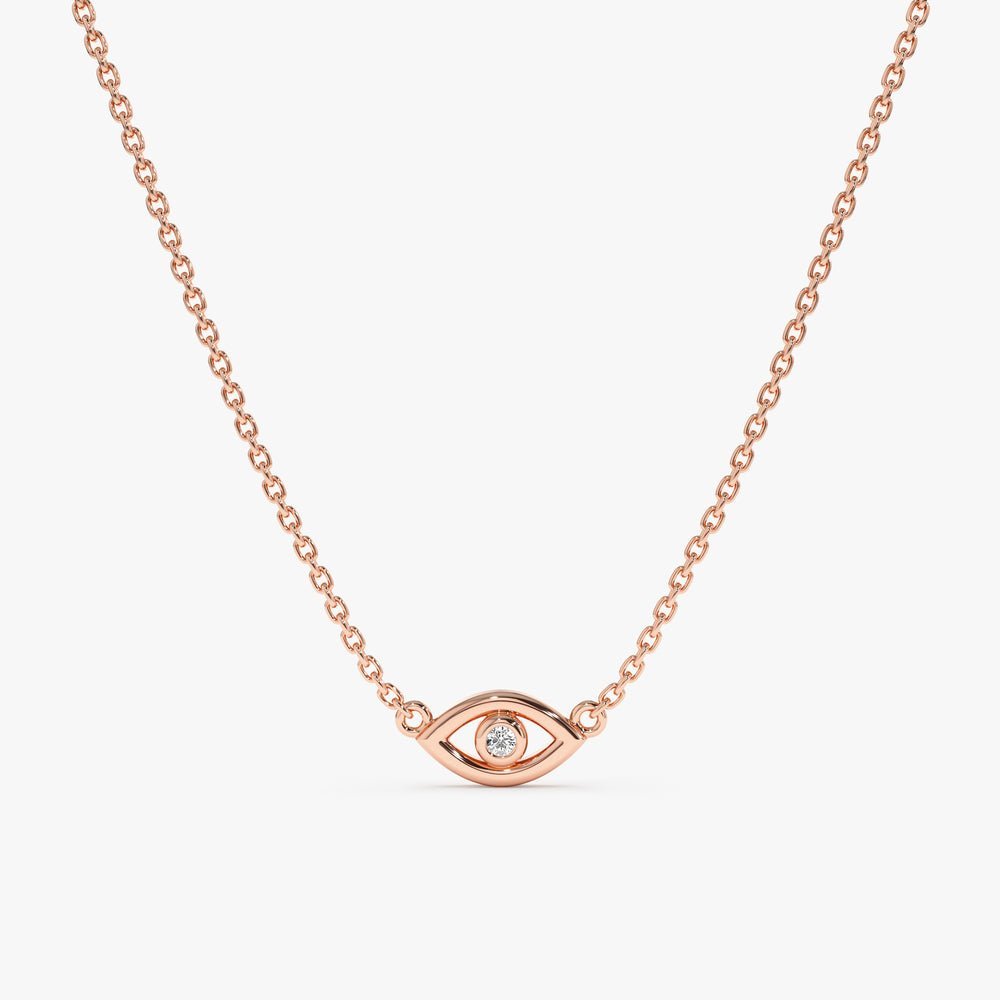 Single Natural Diamond Lucky Eye Necklace