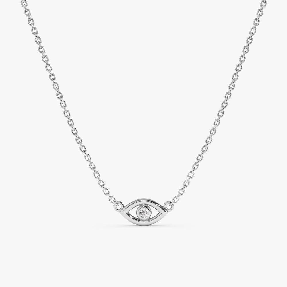 Single Natural Diamond Lucky Eye Necklace