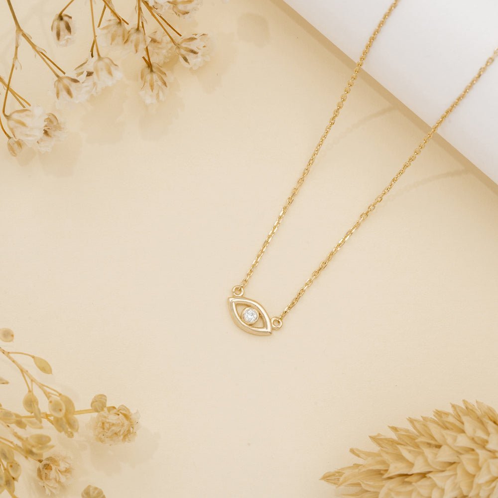 Single Natural Diamond Lucky Eye Necklace