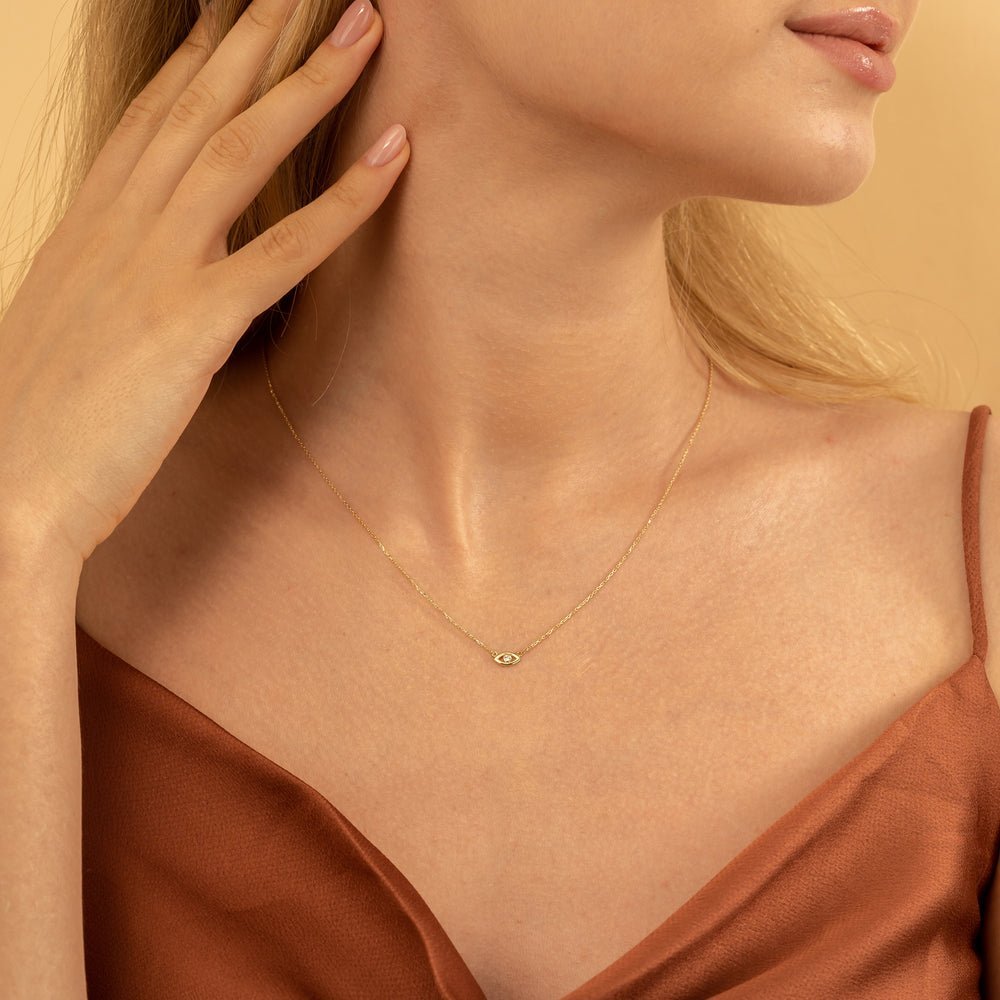 Single Natural Diamond Lucky Eye Necklace