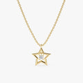 Single Natural Diamond Star Necklace