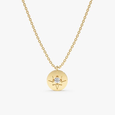 Single Natural Diamond Starburst Necklace