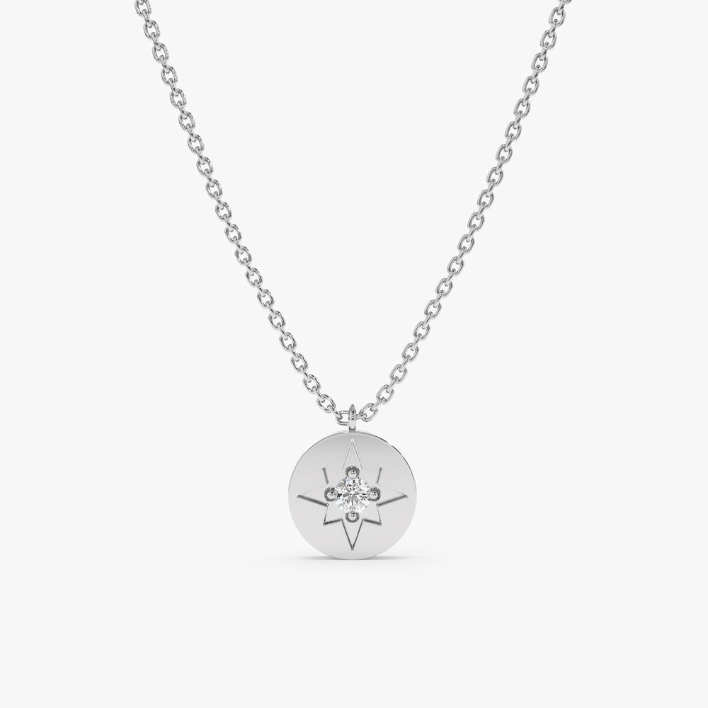Single Natural Diamond Starburst Necklace
