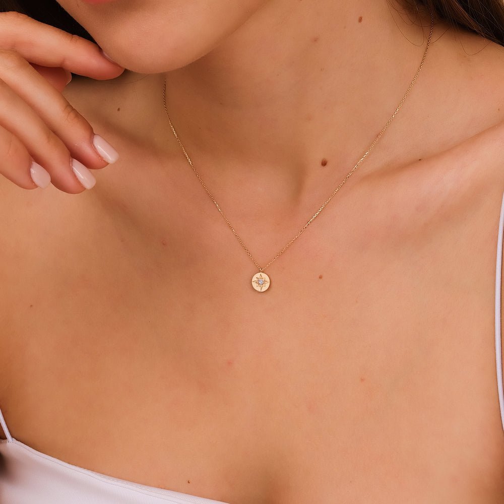 Single Natural Diamond Starburst Necklace