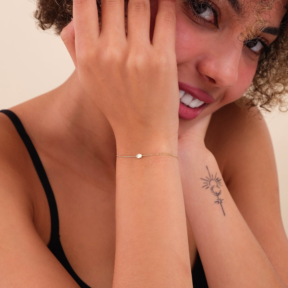 Solitaire Diamond Hamsa Bracelet