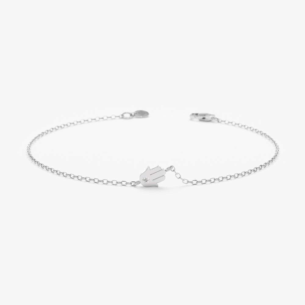 Solitaire Diamond Hamsa Bracelet