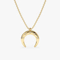 Star Studded Crescent Horn Necklace