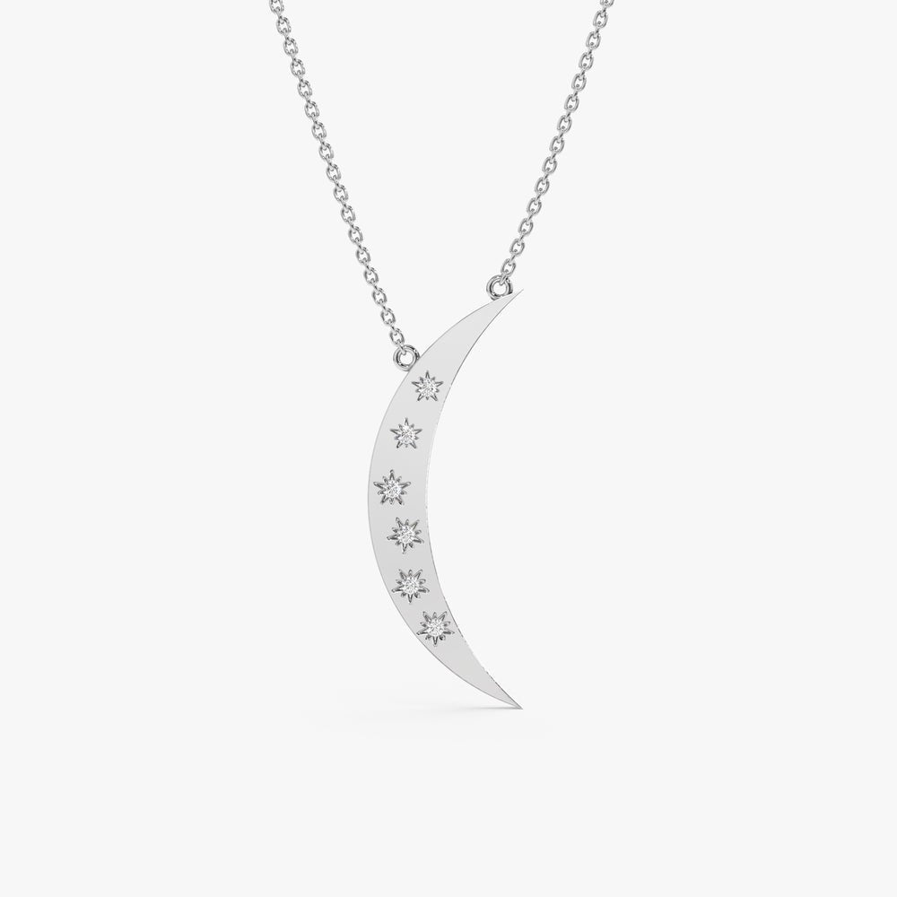 Star Studded Crescent Necklace