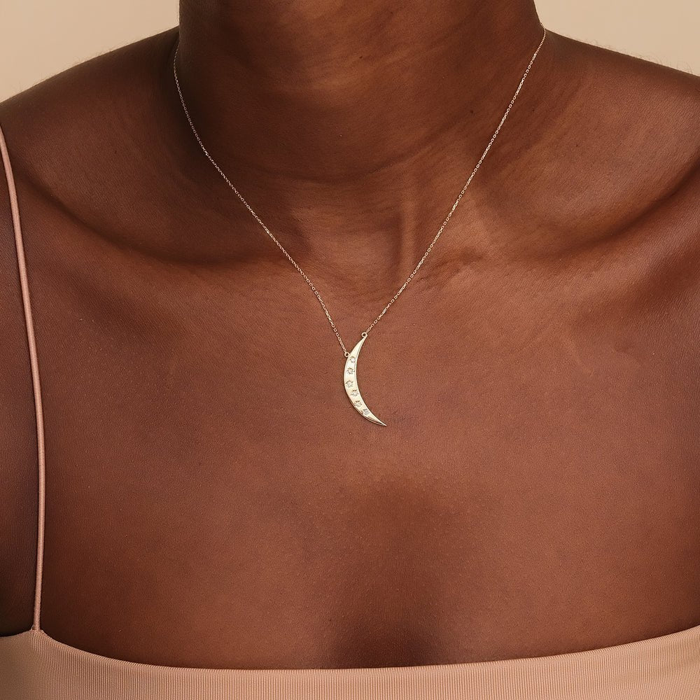 Star Studded Crescent Necklace
