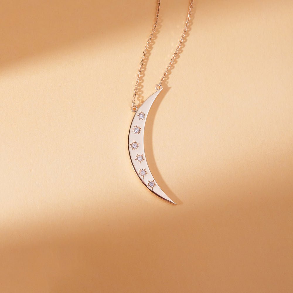 Star Studded Crescent Necklace