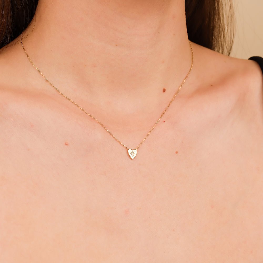 Starburst Diamond Heart Necklace