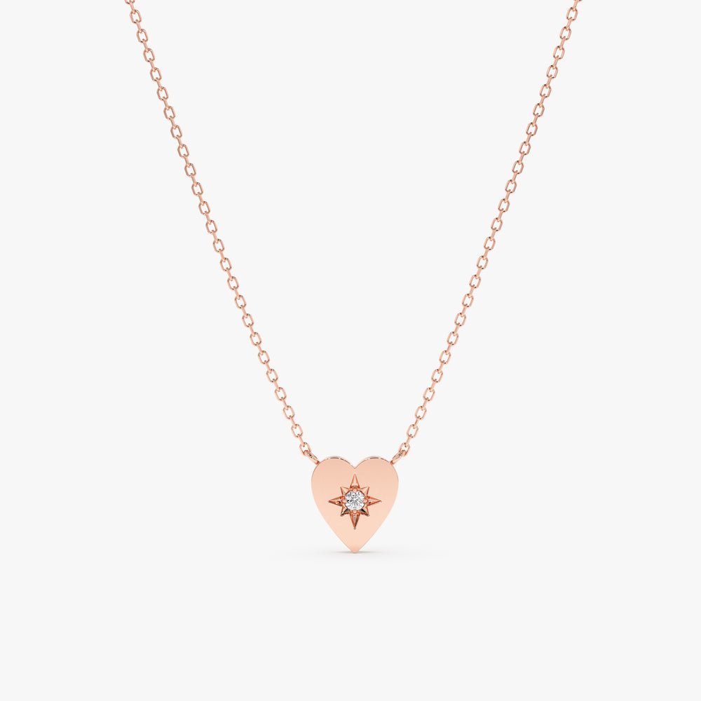 Starburst Diamond Heart Necklace