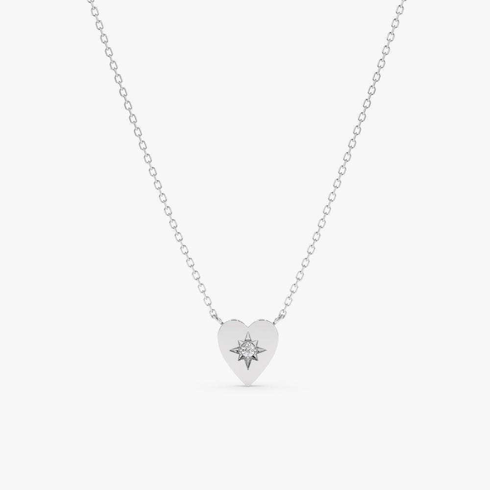 Starburst Diamond Heart Necklace