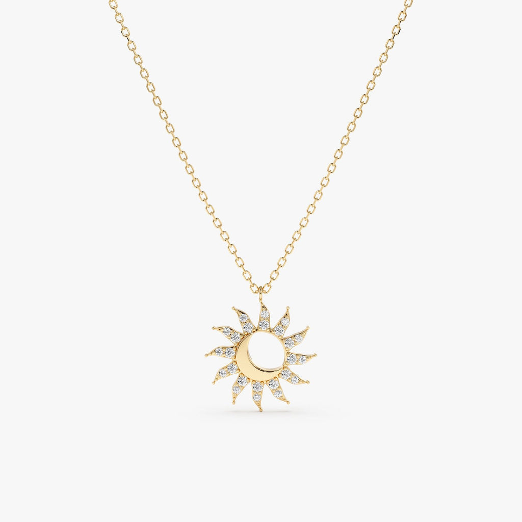 Sun & Moon Diamond Necklace