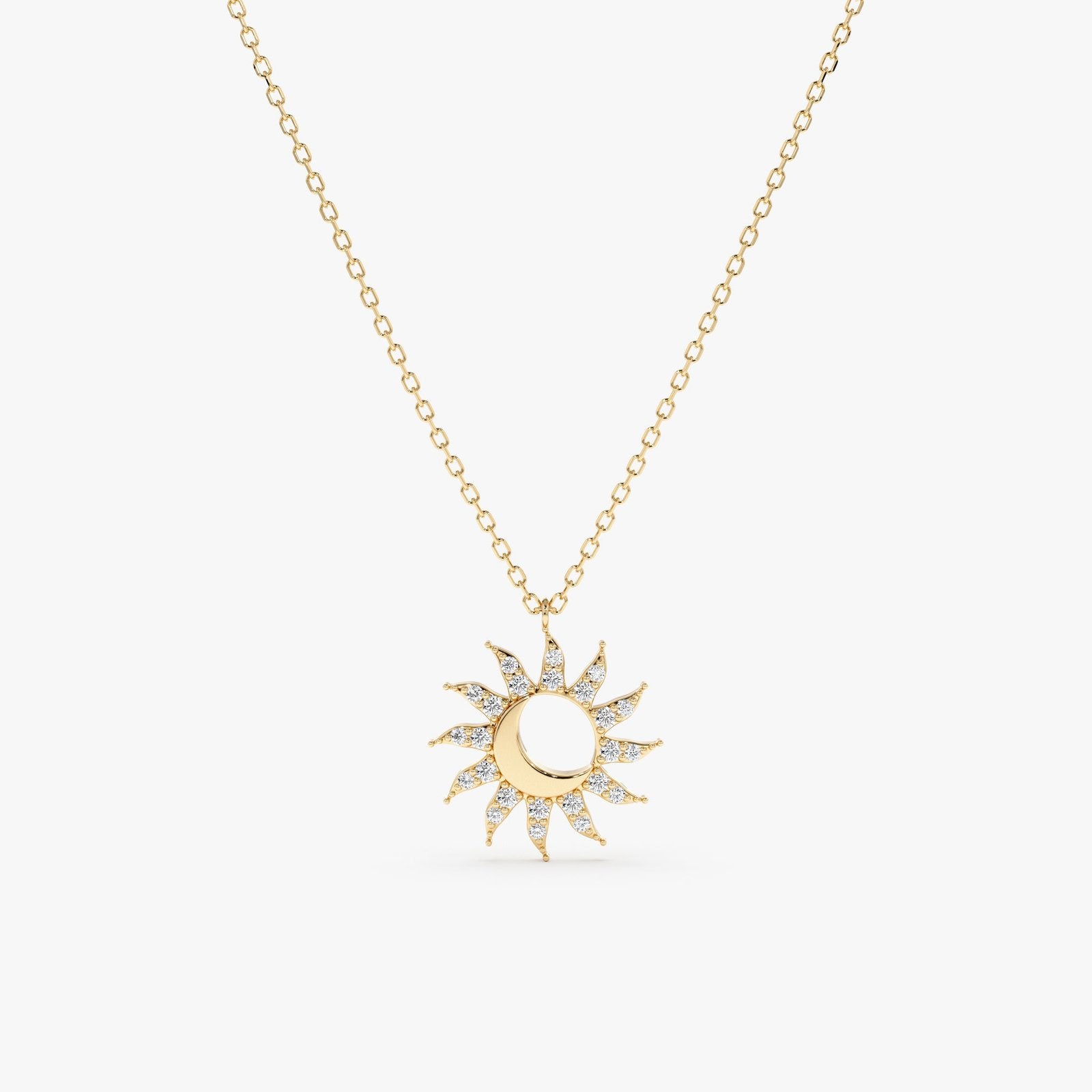 Sun & Moon Diamond Necklace