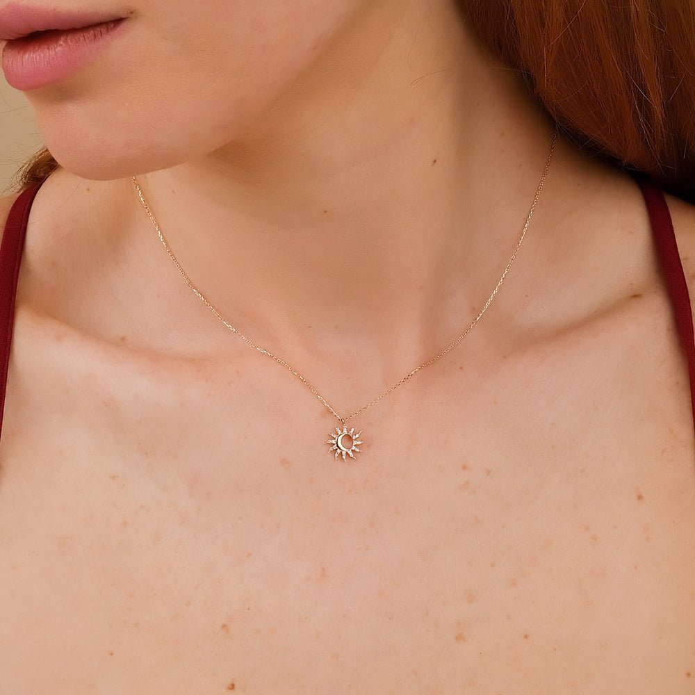 Sun & Moon Diamond Necklace