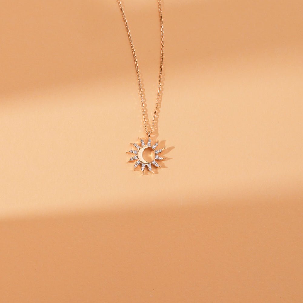 Sun & Moon Diamond Necklace