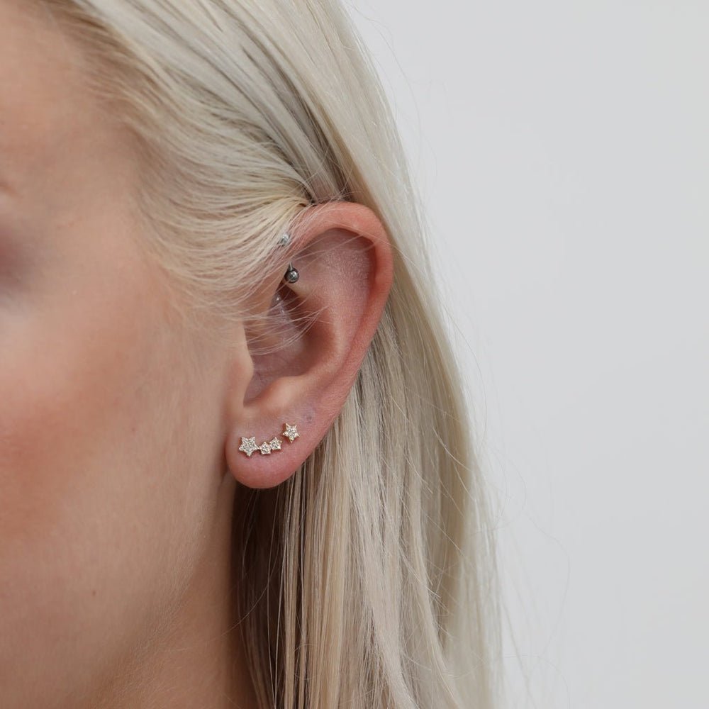 Three Star Natural Diamond Studs