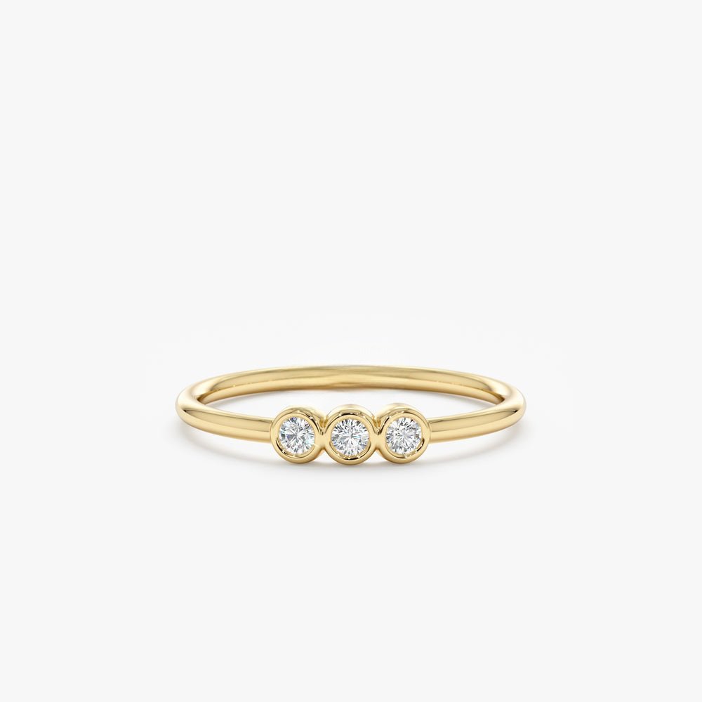 Triple Bezel Natural Diamond Ring