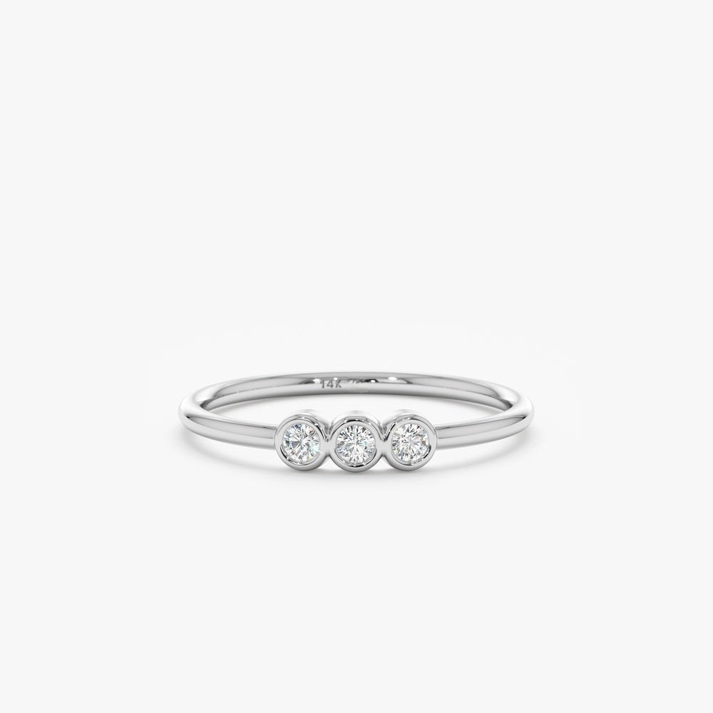 Triple Bezel Natural Diamond Ring