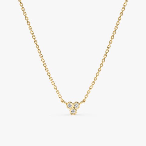 Triple Natural Diamond Cluster Necklace