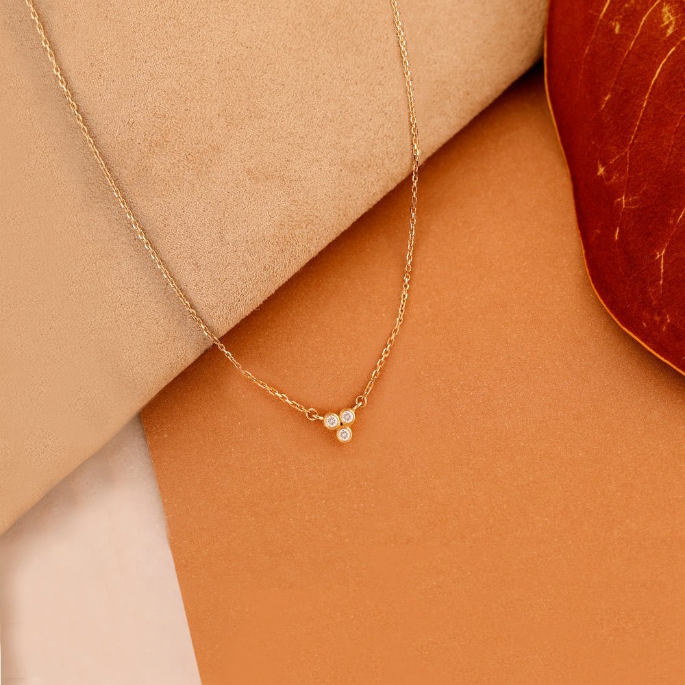 Triple Natural Diamond Cluster Necklace