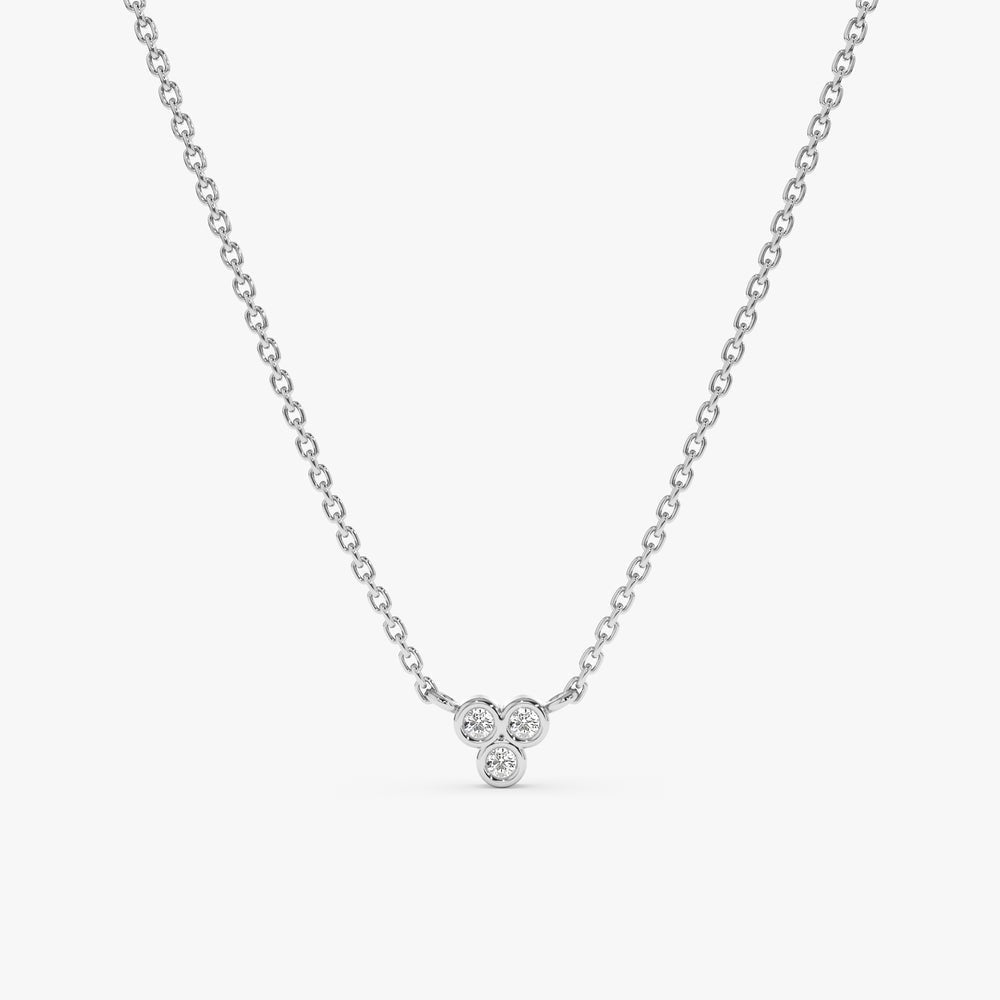 Triple Natural Diamond Cluster Necklace