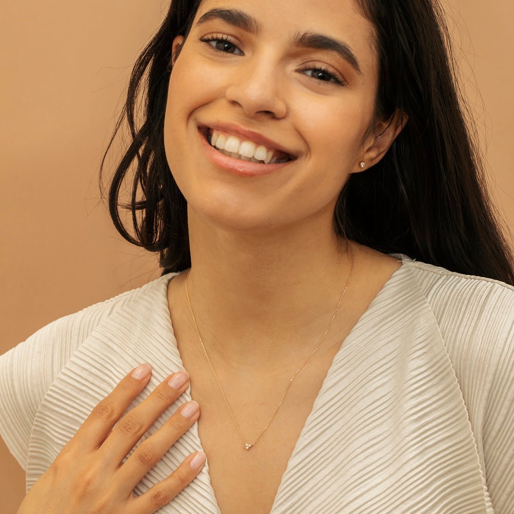 Triple Natural Diamond Cluster Necklace
