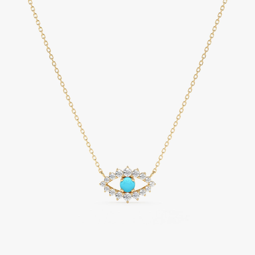 Turquoise Eye Diamond Necklace
