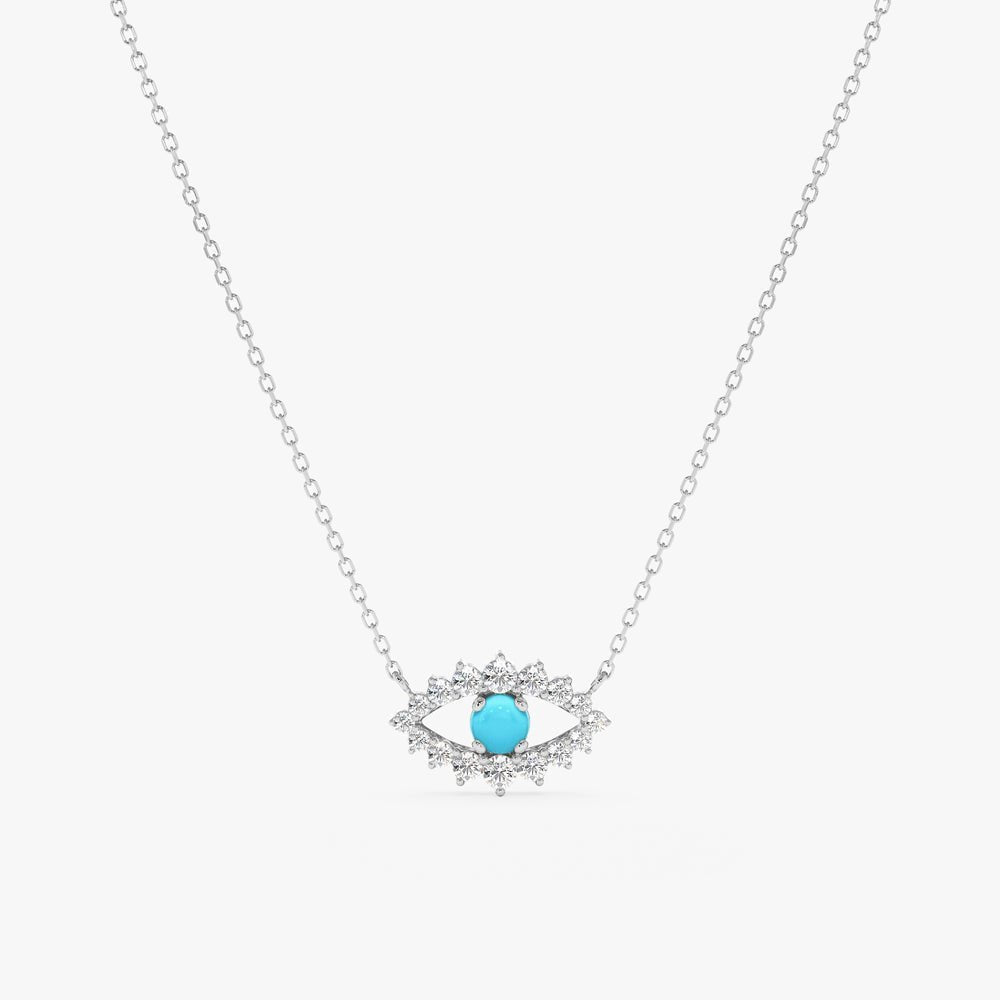 Turquoise Eye Diamond Necklace
