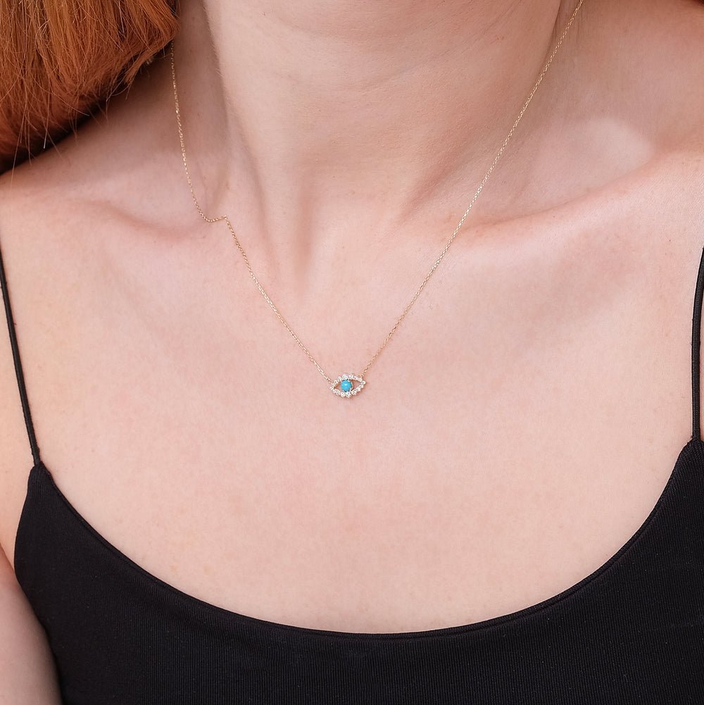 Turquoise Eye Diamond Necklace