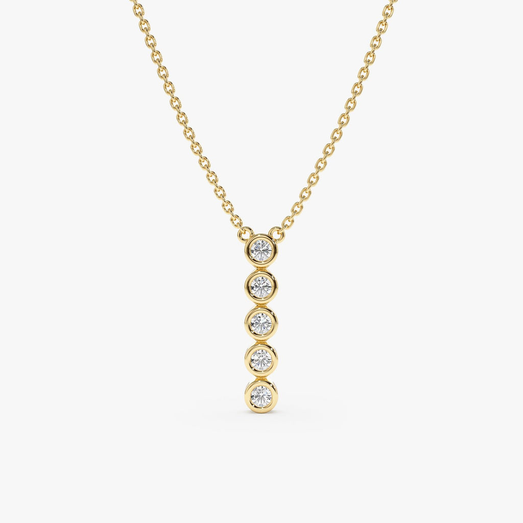 Vertical Diamond Bezel Bar Necklace