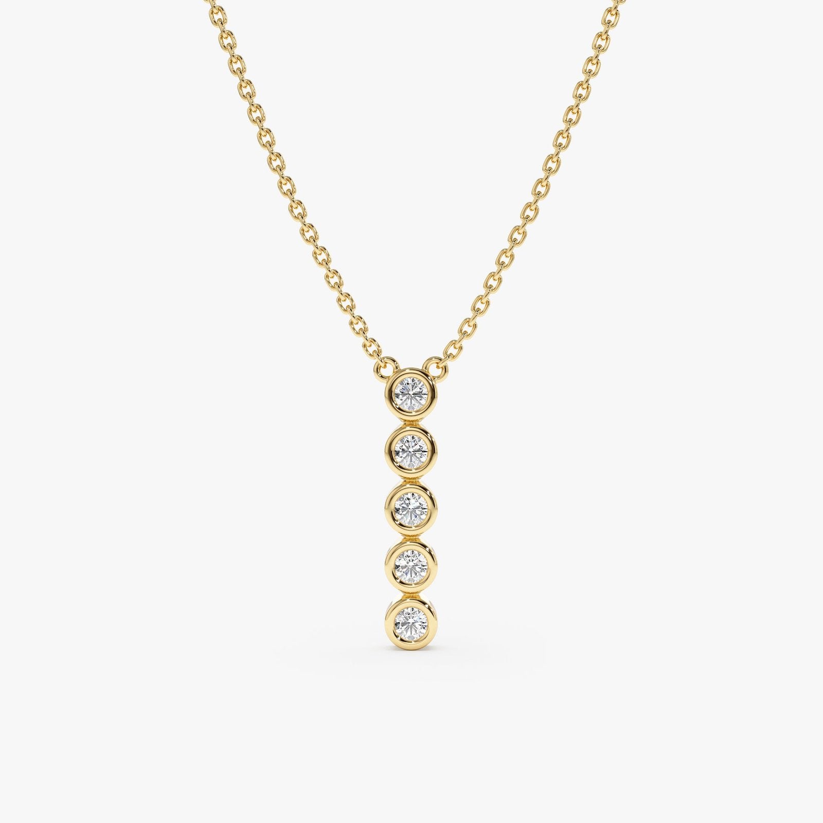 Vertical Diamond Bezel Bar Necklace