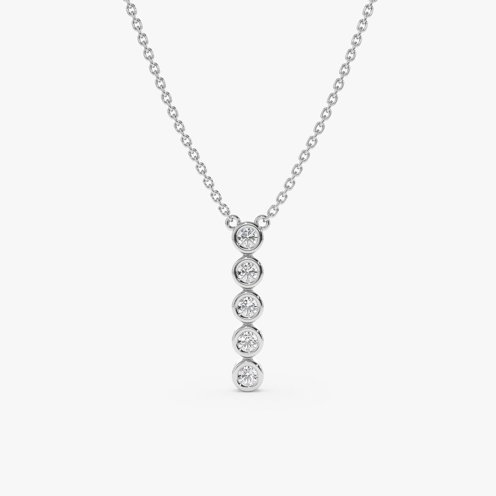 Vertical Diamond Bezel Bar Necklace