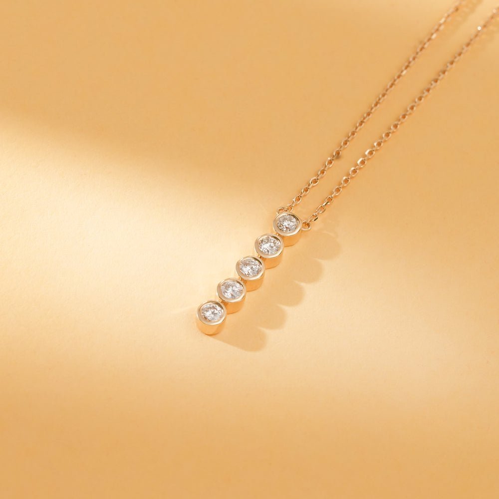 Vertical Diamond Bezel Bar Necklace