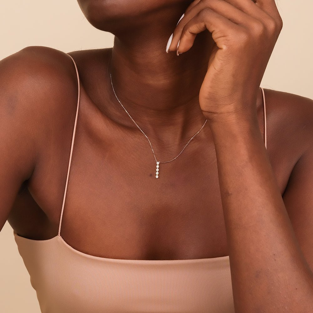 Vertical Diamond Bezel Bar Necklace