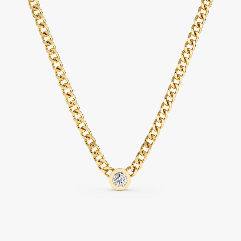White Diamond Cuban Chain Necklace