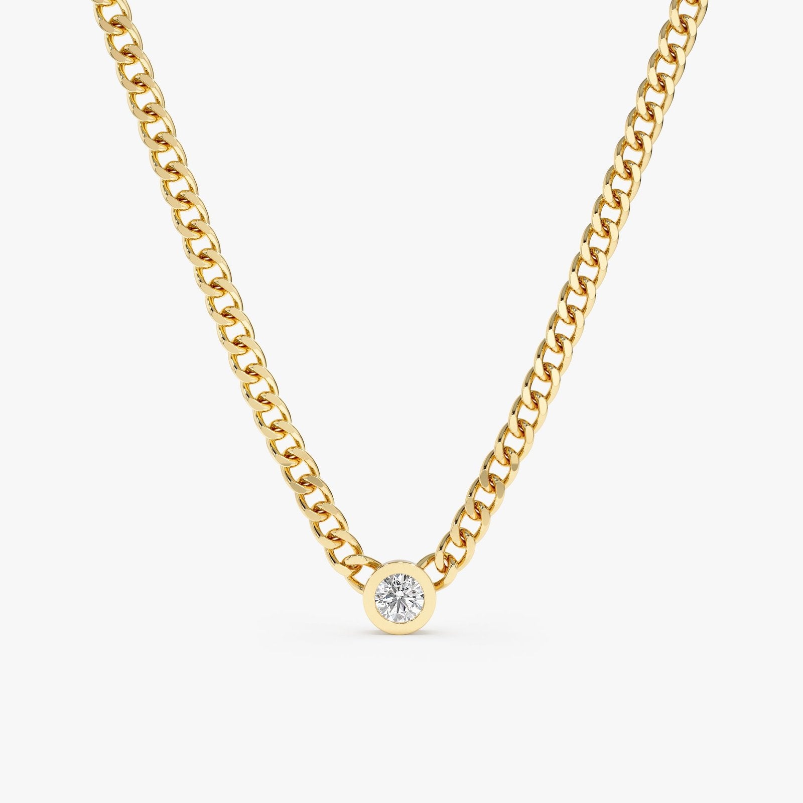 White Diamond Cuban Chain Necklace