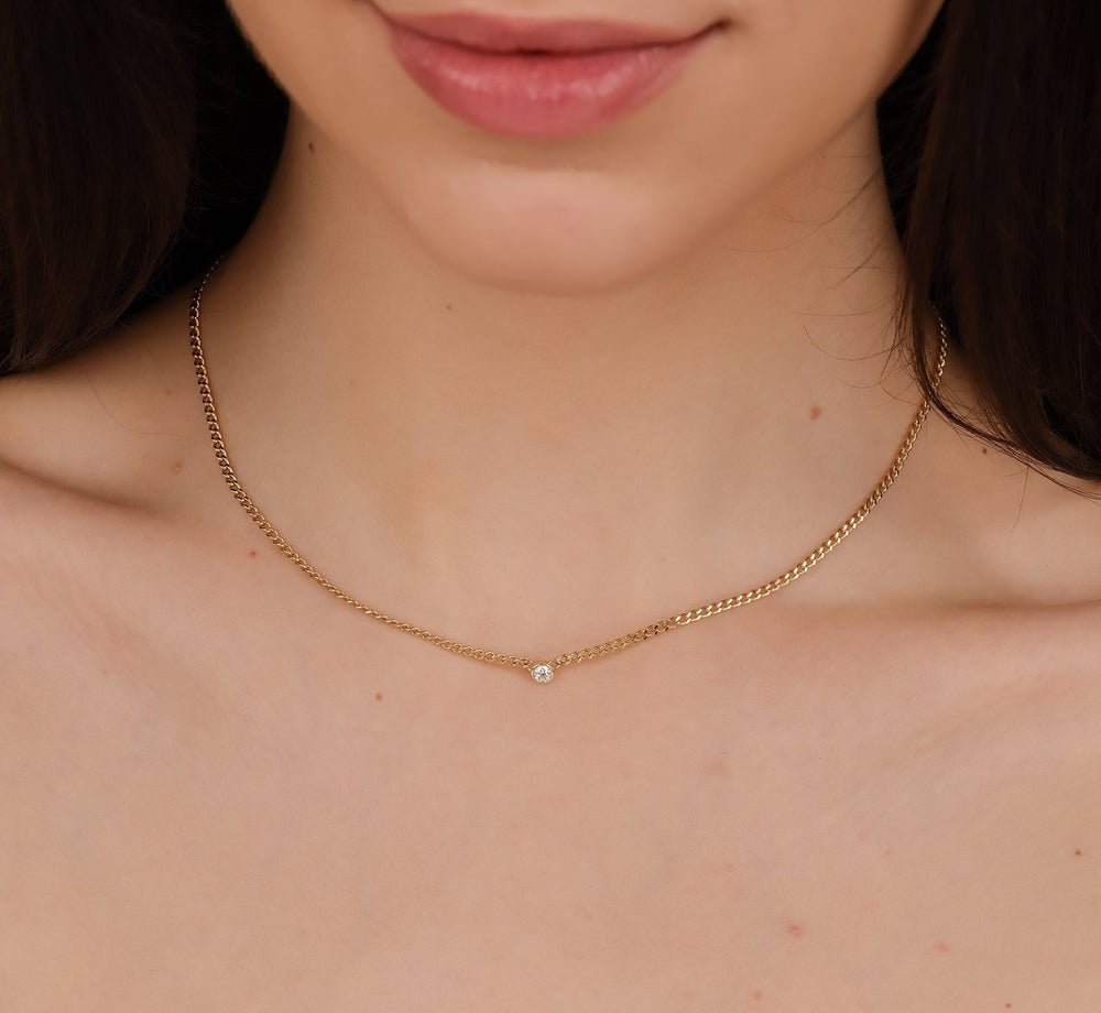 White Diamond Cuban Chain Necklace