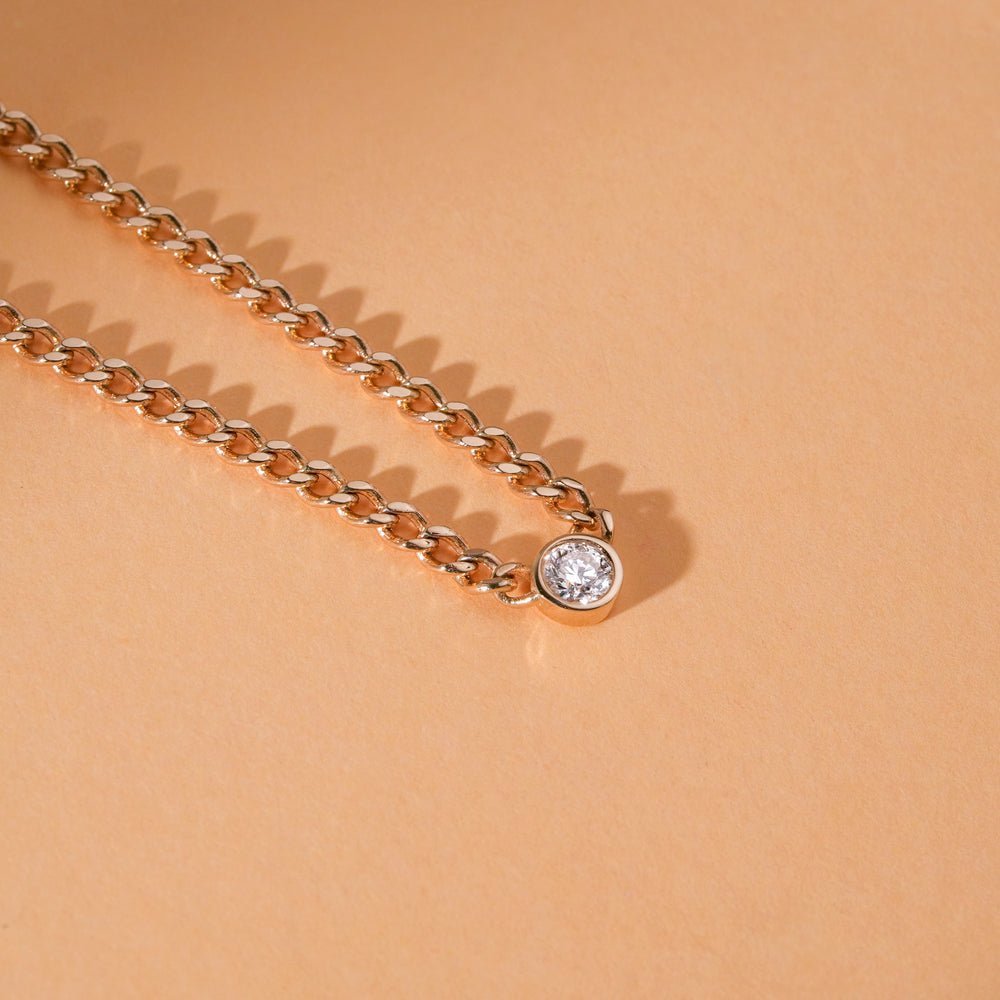 White Diamond Cuban Chain Necklace